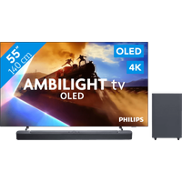 Koop Philips Ambilight 55'' OLED760 4K (2025) + JBL Bar 2.1 Deep Bass M2 Zwart - 6151123521539