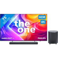 Koop Philips Ambilight 75" PUS9000 QLED 4K (2025) + JBL Bar 500 M2 Zwart - 6151123618628