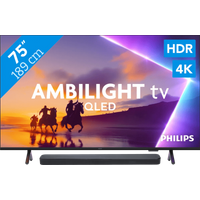 Koop Philips Ambilight 75" PUS8500 QLED 4K (2025) + JBL Bar 300 MK2 Zwart - 6151123629686