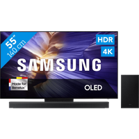 Koop Samsung 55" OLED S90F (2025) + Samsung HW-B750F Zwart - 6151128372372